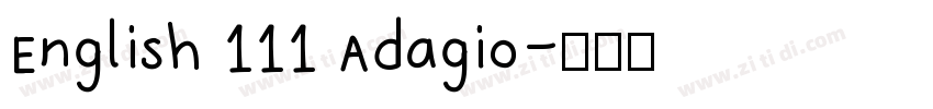 English 111 Adagio字体转换